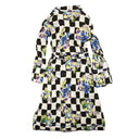 Black And White Satin Pajama Robe