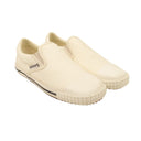 White Vulcanized Square Slip On Canvas Sneakers