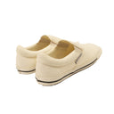 White Vulcanized Square Slip On Canvas Sneakers