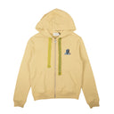 Beige Printed Zip-Up Hoodie