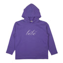 Balenciaga Rhinestone Bebe Cropped Logo Hoodie - Purple