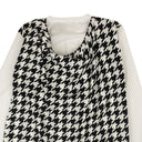 White Houndstooth Asymmetric T-Shirt