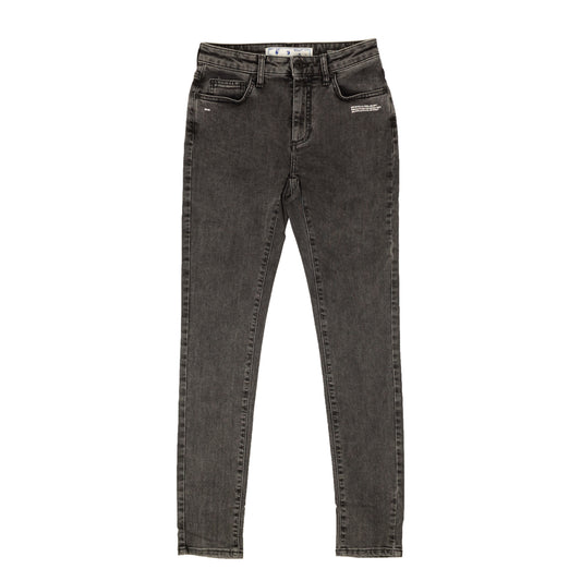Off-White C/O Virgil Abloh Dark Denim Skinny Jeans - Gray