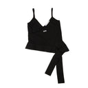 Black Side Tie Logo Tank Top