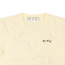 Off-White C/O Virgil Abloh Embroidered Arrow Flowers Casual Tee - Cream