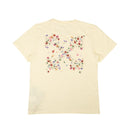 Off-White C/O Virgil Abloh Embroidered Arrow Flowers Casual Tee - Cream
