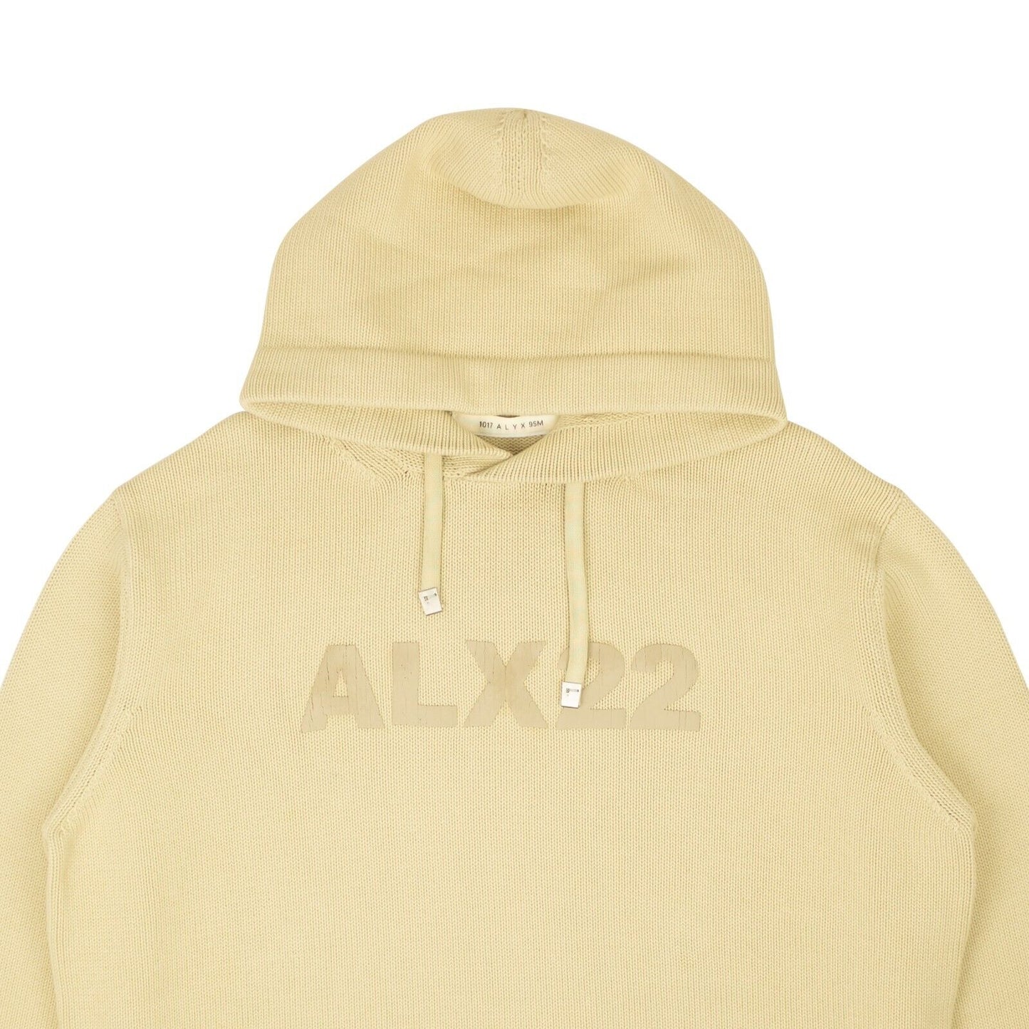 1017 Alyx 9Sm Treated Logo Knit Hoodie - Beige