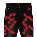 Black And Red Chemist Ultra Suede Star Jeans