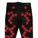 Black And Red Chemist Ultra Suede Star Jeans