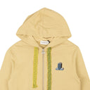 Beige Printed Zip-Up Hoodie