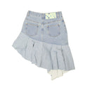 Off-White C/O Virgil Abloh Two Tones Ruffle Denim Skirt - Blue