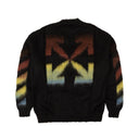 Black Diag Mohair Crew Sweater