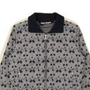 PALM ANGELS NAVY BLUE JAQUARD ZIP UP TRACK JACKET