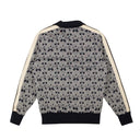 PALM ANGELS NAVY BLUE JAQUARD ZIP UP TRACK JACKET