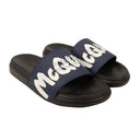 Alexander Mcqueen Graffiti Logo Slides - Black/Navy