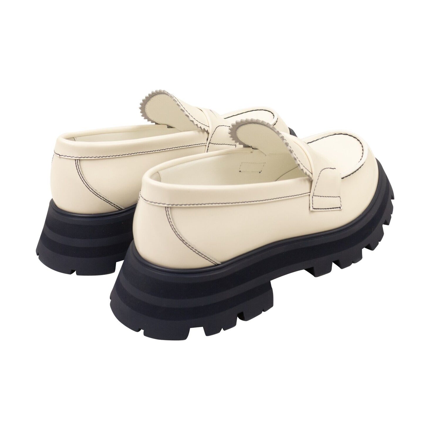 White Leather Wander Loafers