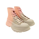 Alexander Mcqueen Two-Tone Tread Combat Boots - Gray/Pink
