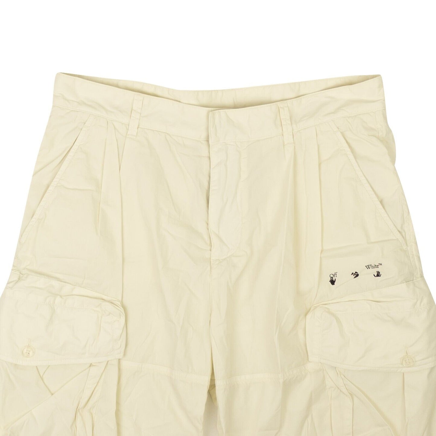 Off White C/O Virgil Abloh Ow Logo Utility Shorts - Cream