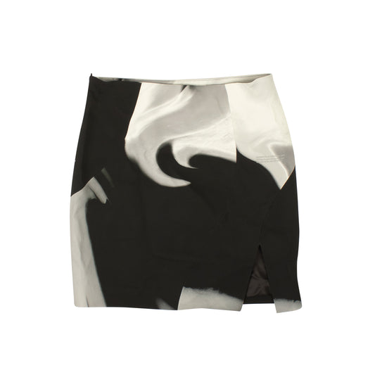 Off-White C/O Virgil Abloh Spiral Liquid Melt Mini Skirt - Black/Gray
