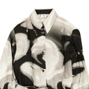 Off-White C/O Virgil Abloh Liquid Melt Plisse Shirt Dress - Black/Gray