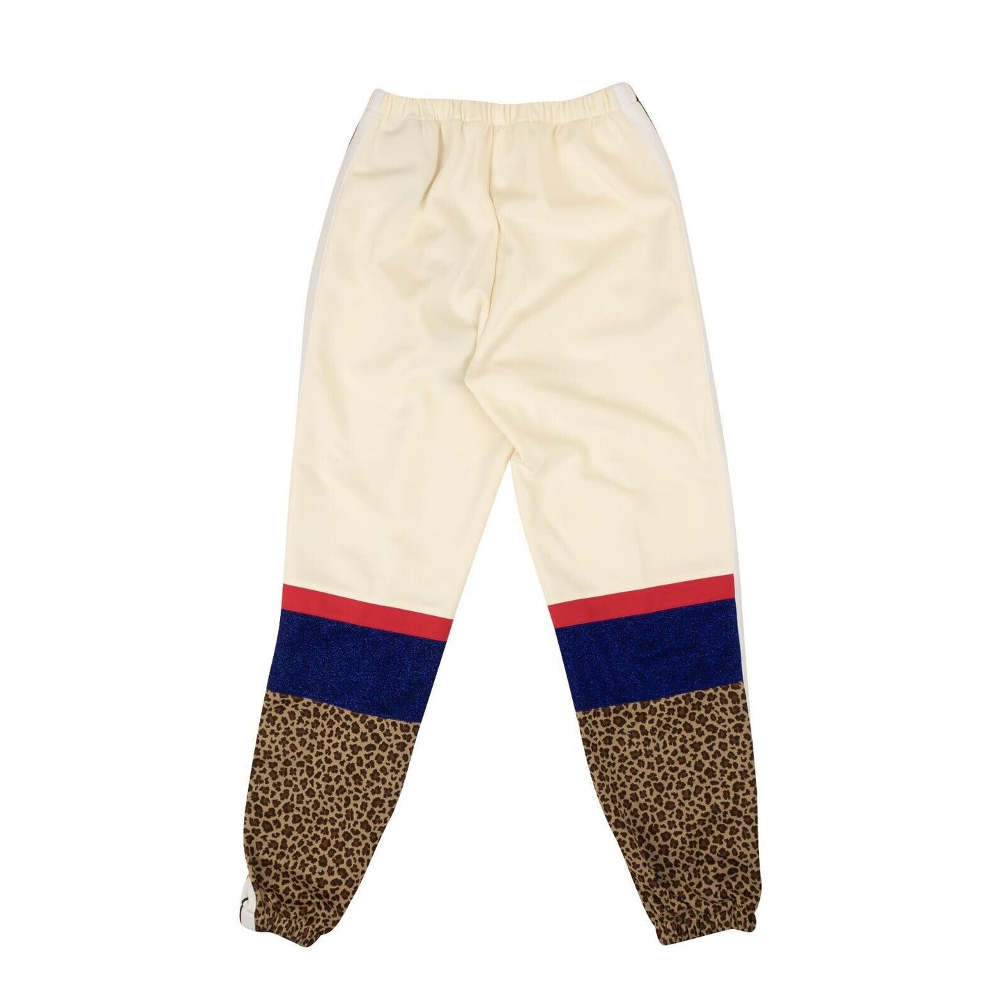 Palm Angels Leopard V Colorblock Jogger Track Pants - White