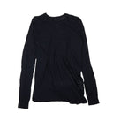 Lapis Navy Blue Cotton Basic Long Sleeve T-Shirt