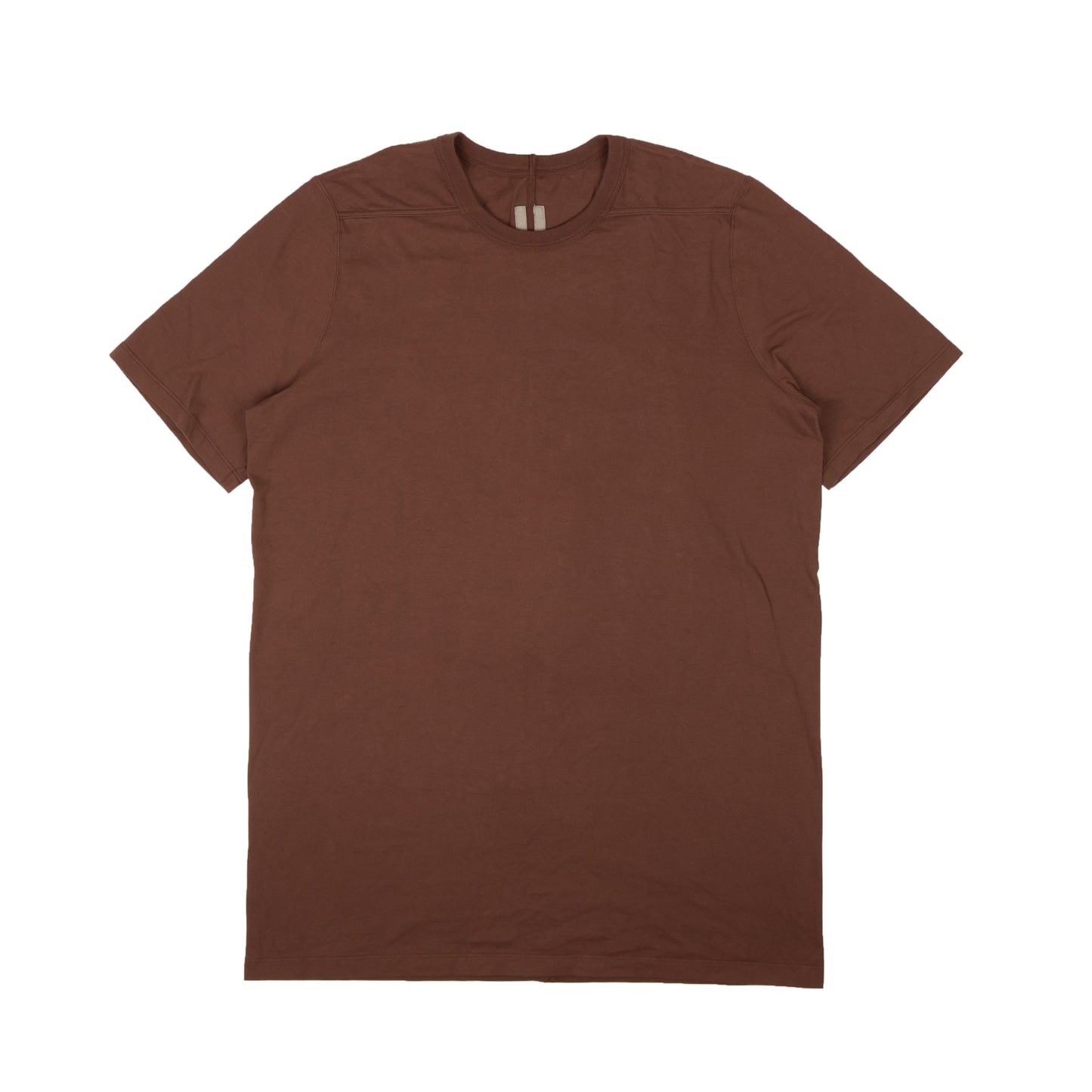 Rick Owens Throat Cotton Level Short Sleeve T-Shirt - Brown