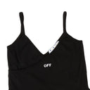 Black Side Tie Logo Tank Top