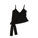 Black Side Tie Logo Tank Top