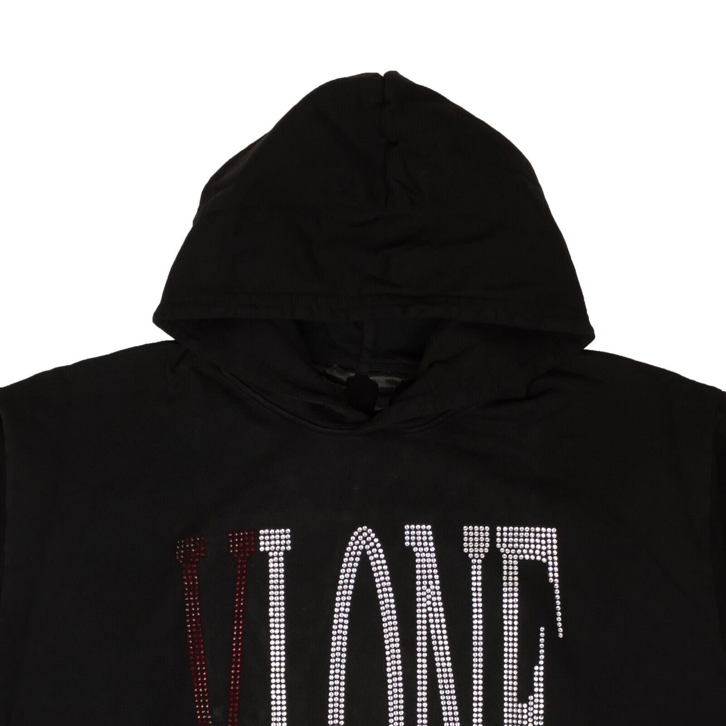 Black Rhinestone Logo Pullover Hoodie