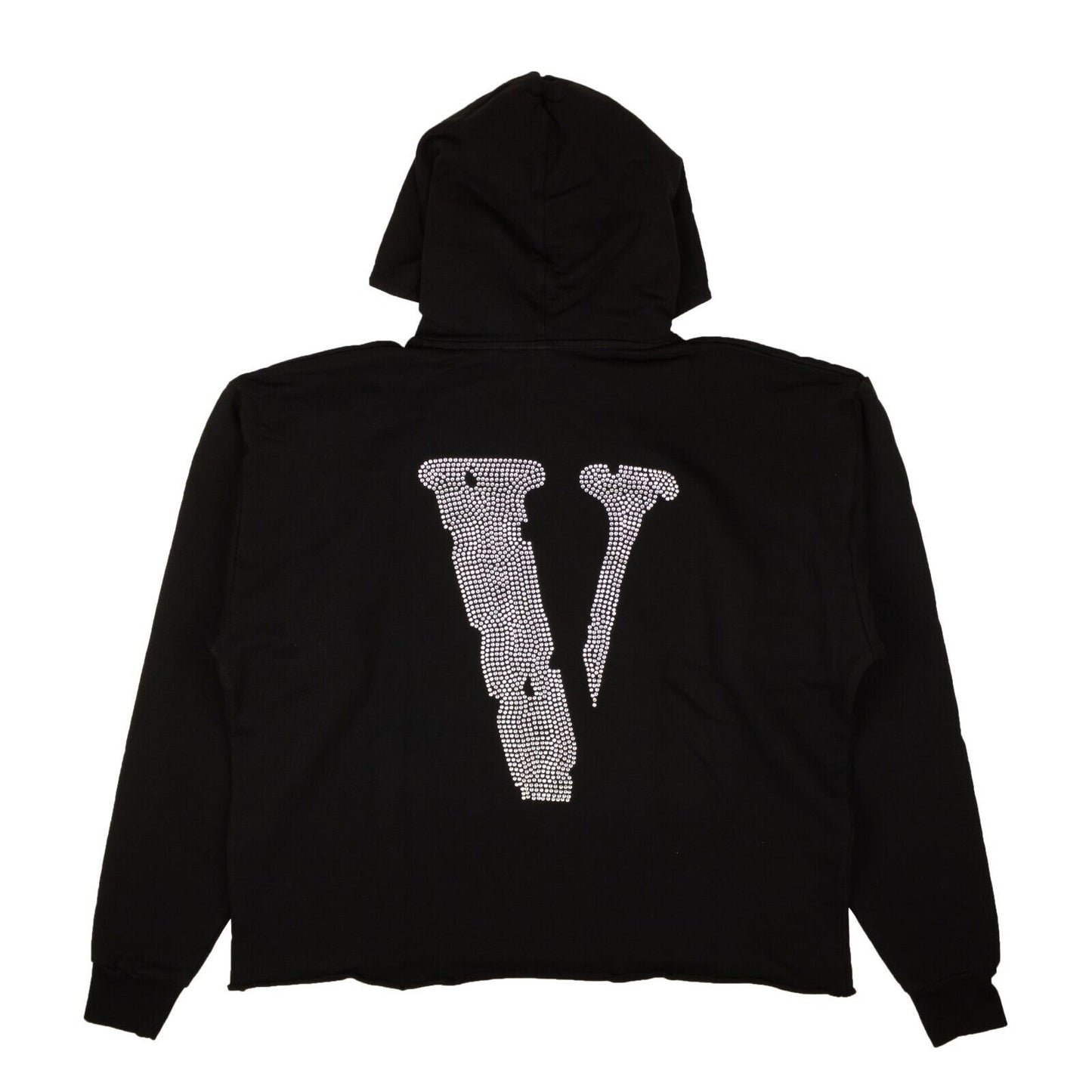 Black Rhinestone Logo Pullover Hoodie