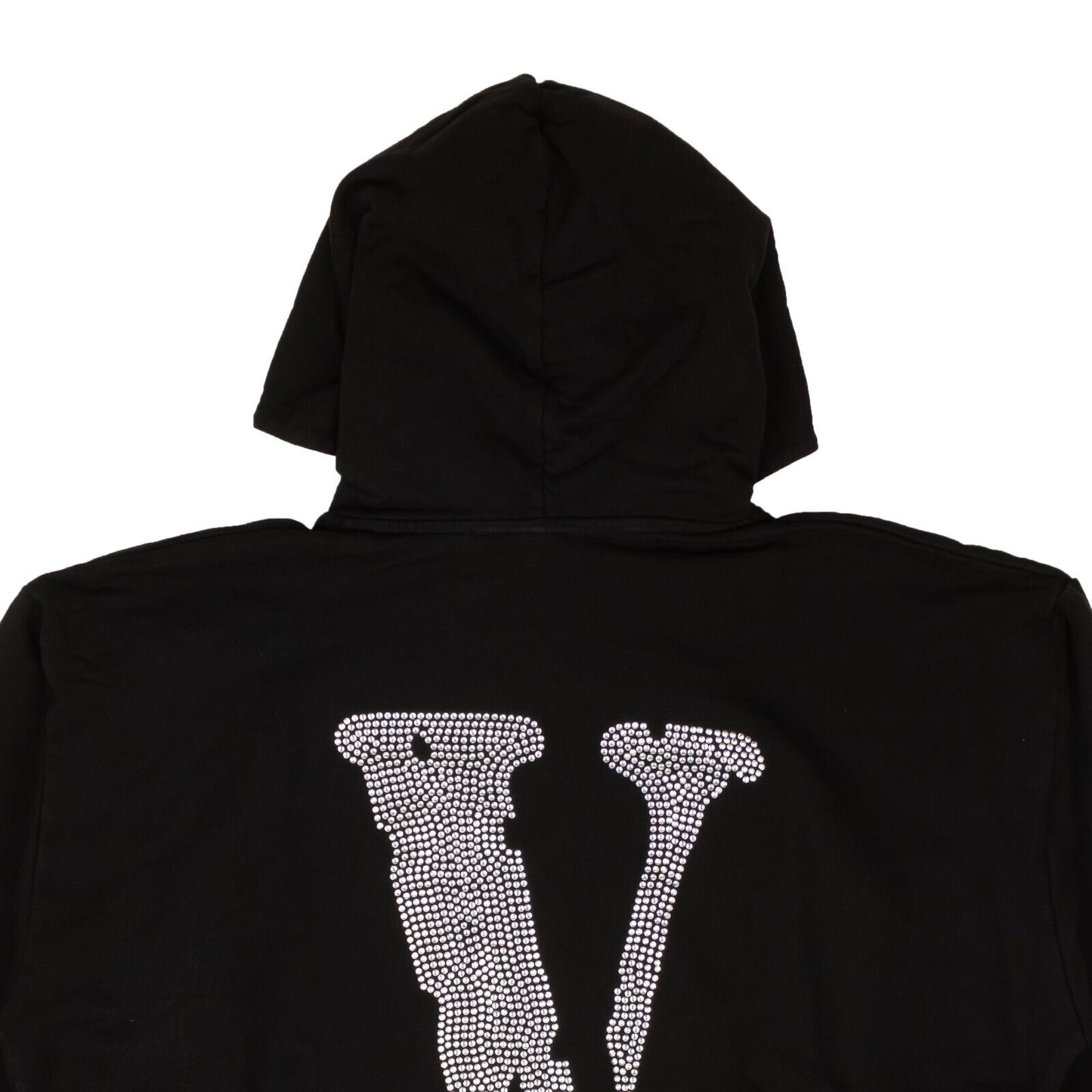 Black Rhinestone Logo Pullover Hoodie