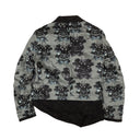 Black Panelled Nylon Biker Jacket