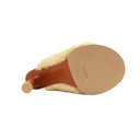 Beige Carre Rond Shearling Les Mules Heels