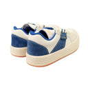 White And Blue Snow Low Top Sneakers