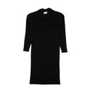 Black Ribbed Open Back Midi Sweater Dress