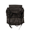 Black Leather Logo Backpack