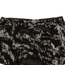 Women's Black Sequin Embroidered Shorts