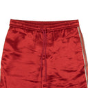 Red Jacquard Stripe Bermuda Silk Shorts