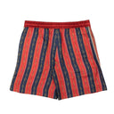 Red Jacquard Stripe Bermuda Silk Shorts