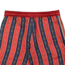 Red Jacquard Stripe Bermuda Silk Shorts