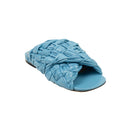 Sky Blue Leather BV The Board Flat Sandals