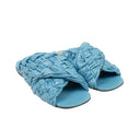 Sky Blue Leather BV The Board Flat Sandals