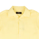 Brioni Linen Slim Fit Short Sleeves Casual Shirt - Yellow