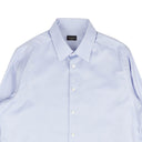 Blue Woven Striped Cotton Dress Shirt