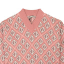 Pink CD Diamond Jacquard V-Neck Sweater