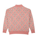 Pink CD Diamond Jacquard V-Neck Sweater
