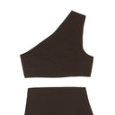 Chocolate Brown One Shoulder Bikini Swim Suit