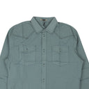 BOTTEGA VENETA TWEEDIA BLUE OVERDYED COTTON TEXTURED SHIRT