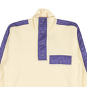 White Oblique Motif High Collar Pullover Sweater